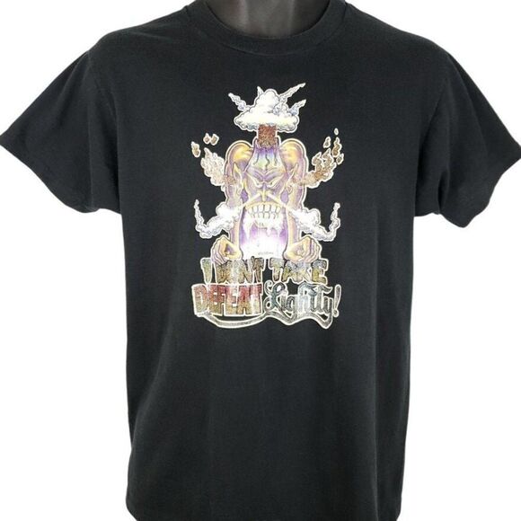 Dont Take Defeat T Shirt Vintage 80s Iron On Transfer 50/50 Made In USA Mens - Picture 1 of 7